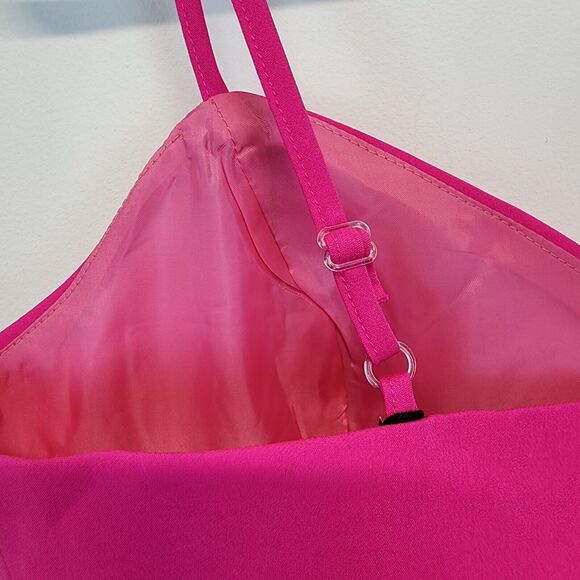 Nasty Gal Pink Tailored Bralette Size 10 V-neck Back Zip Adjustable Barbiecore - Picture 6 of 12